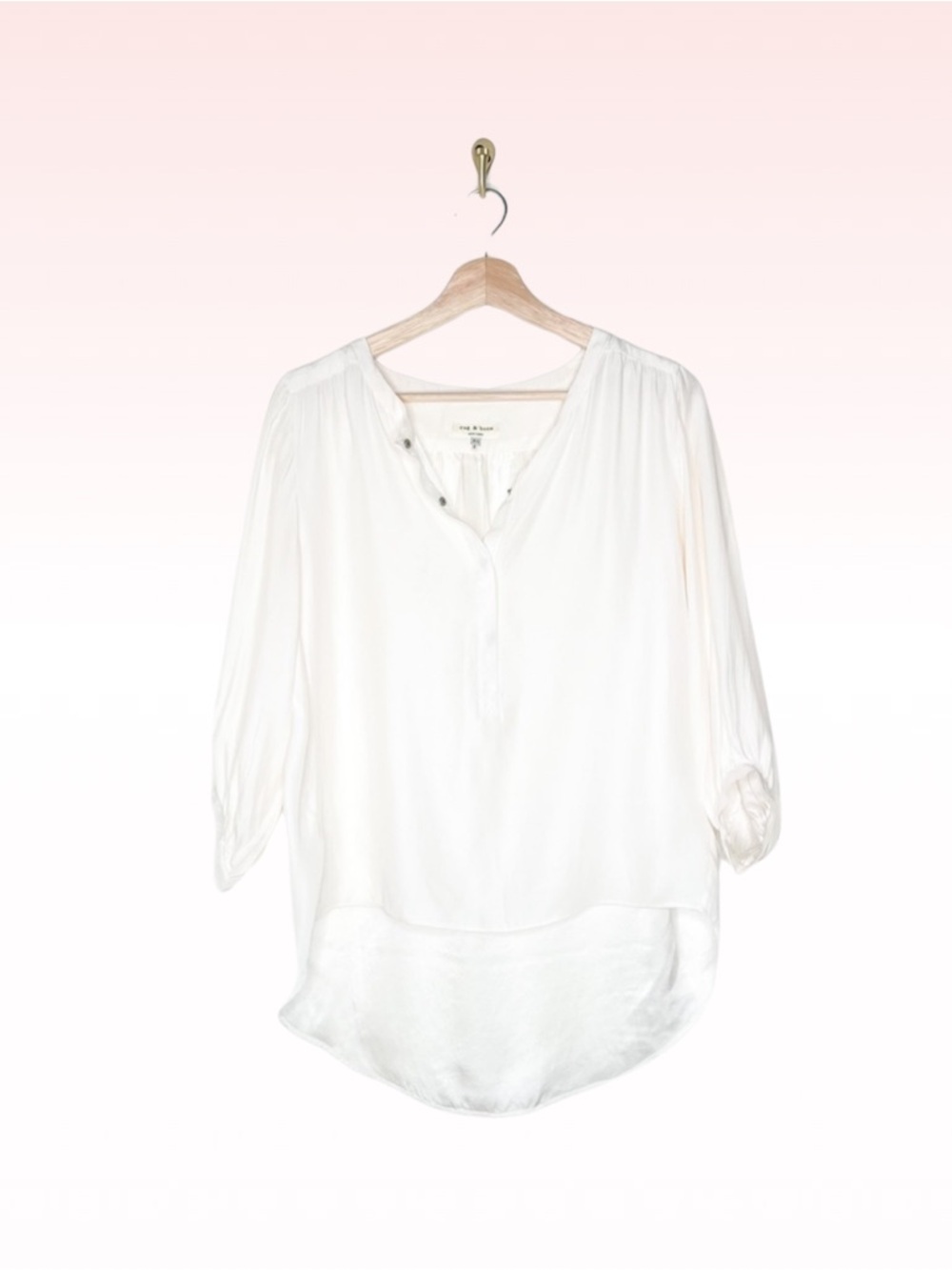 RAG & BONE white flowy long sleeve silk button blouse (Sz XS)